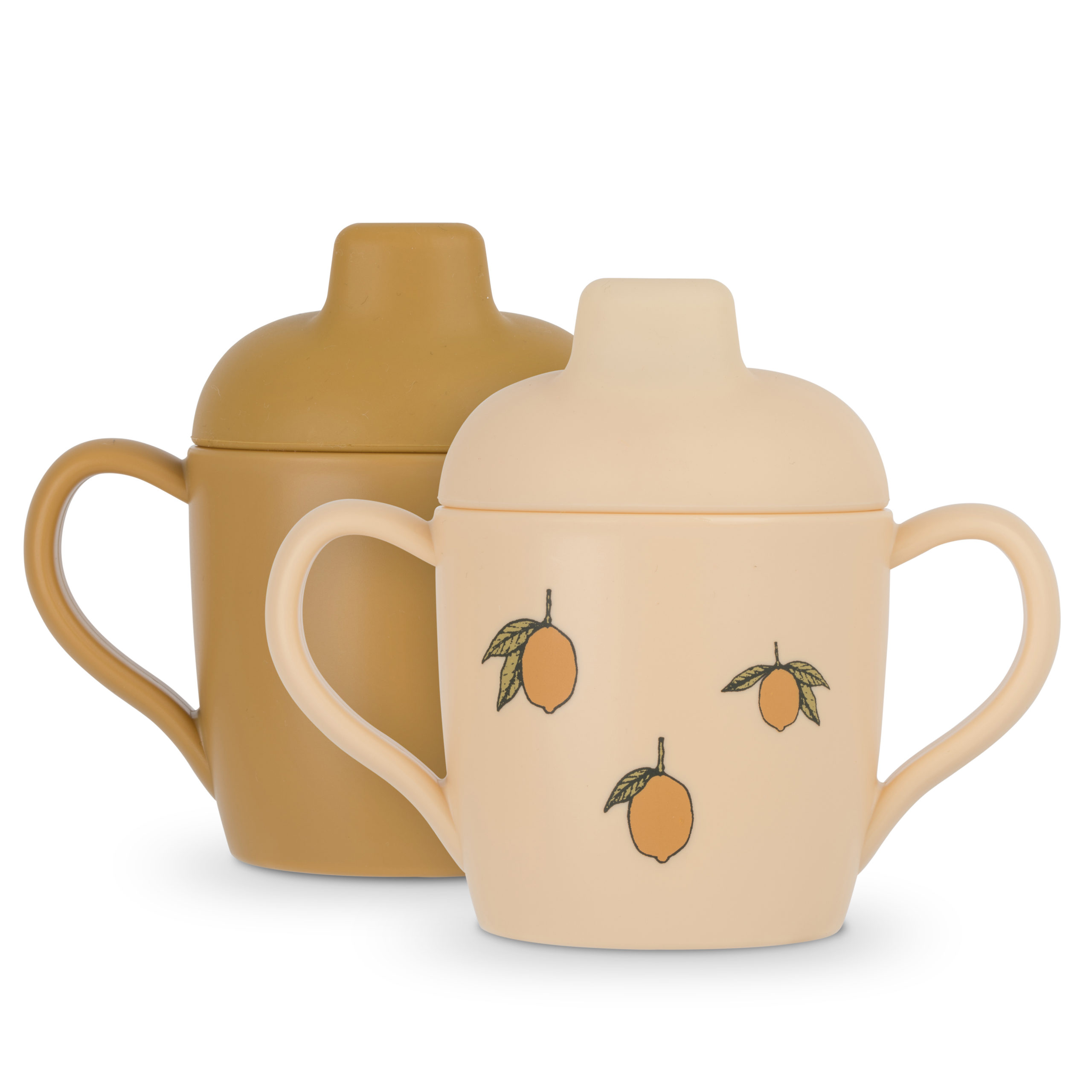 lot de deux tasses à bec motif citron de la marque Konges Slojd chez Le béguin de Charlie
