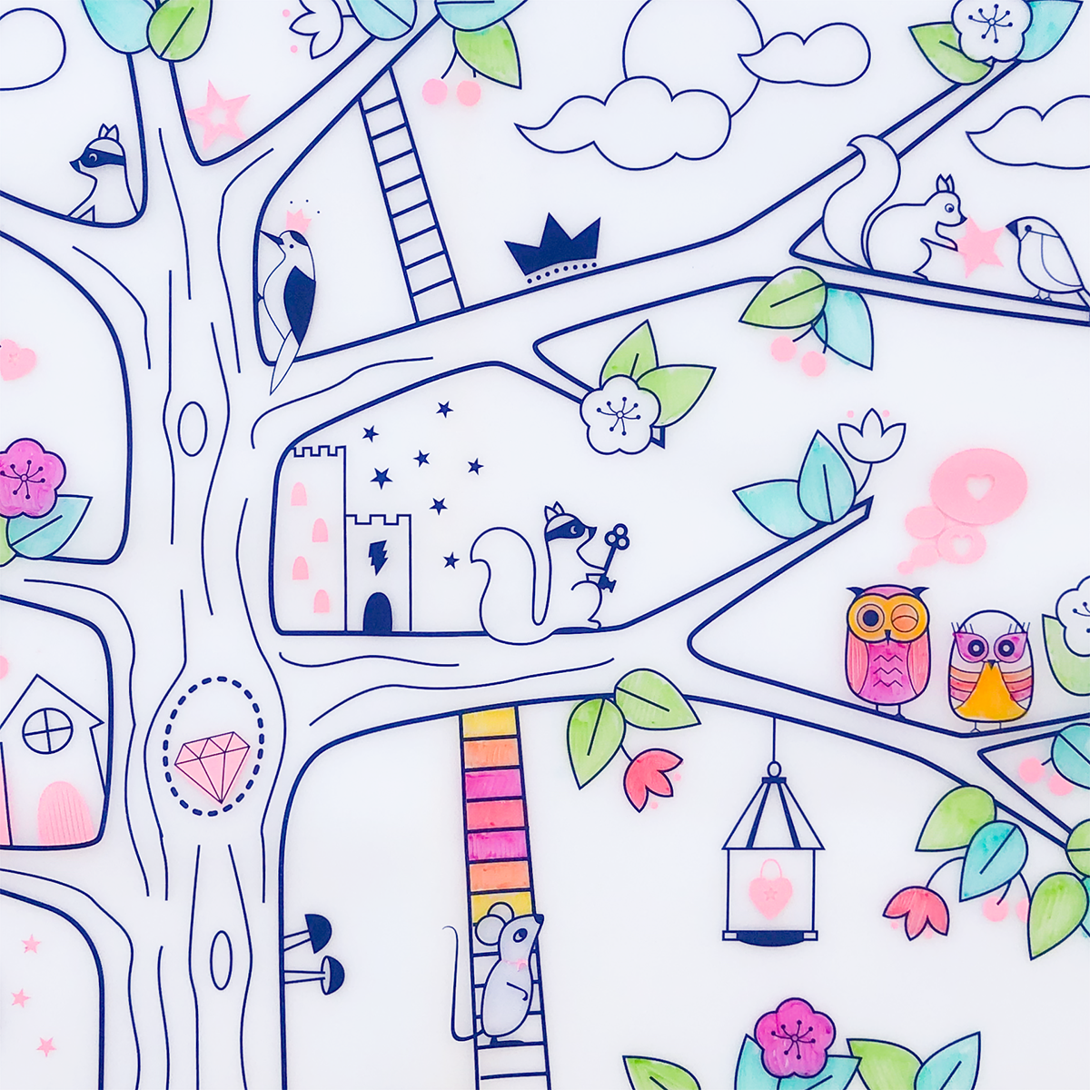 Set de table à colorier réutilisable / arbre magique – Image 3