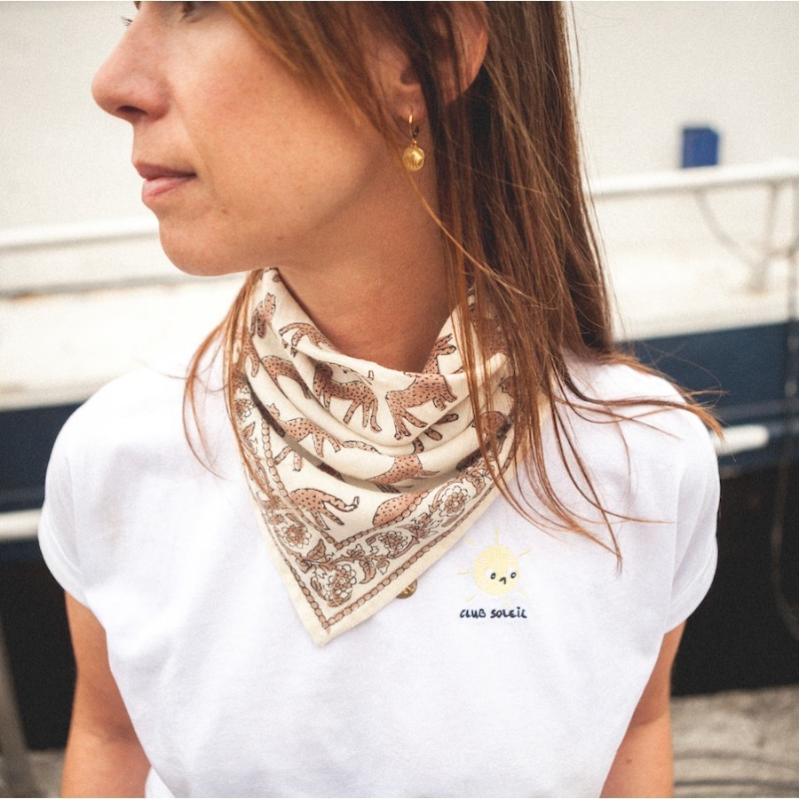 Petit foulard manika Bengale / Latte – Image 3
