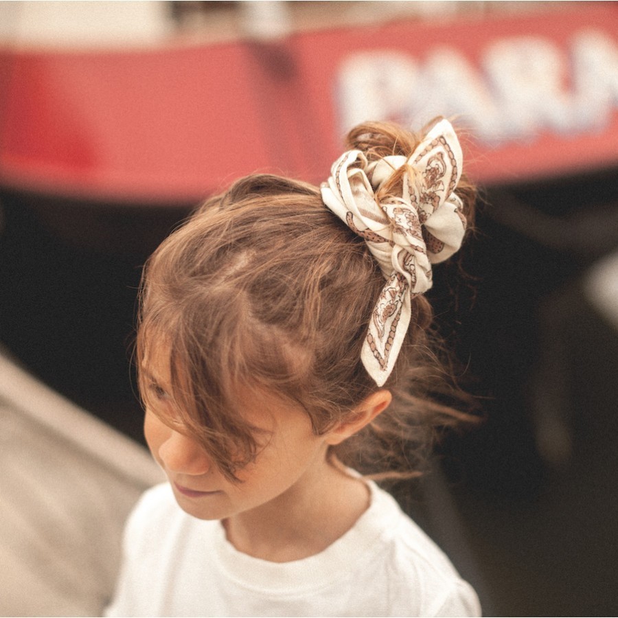 Petit foulard manika Bengale / Latte – Image 5