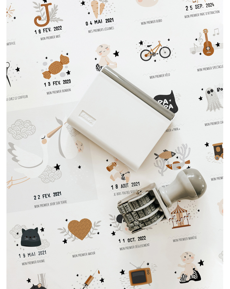 les petites dates mes premières fois affiche cadeaux naissance bebe parents cadre décoration le beguin de Charlie concept store tours