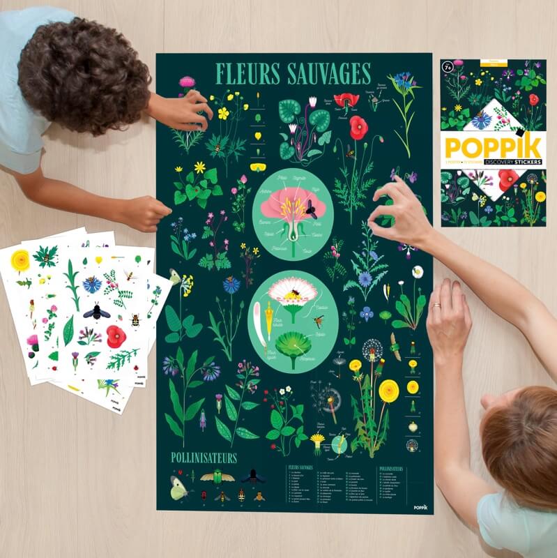 Poster pédagogique géant poppik gommettes stickers enfants loisirs créatifs cadeaux anniversaire le béguin de charlie concept store tours