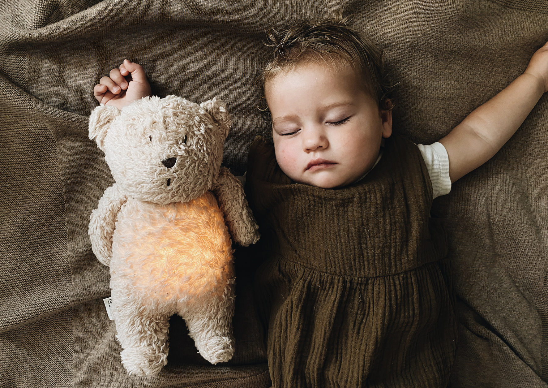 Veilleuse peluche ours Moonie / Sable – Image 3