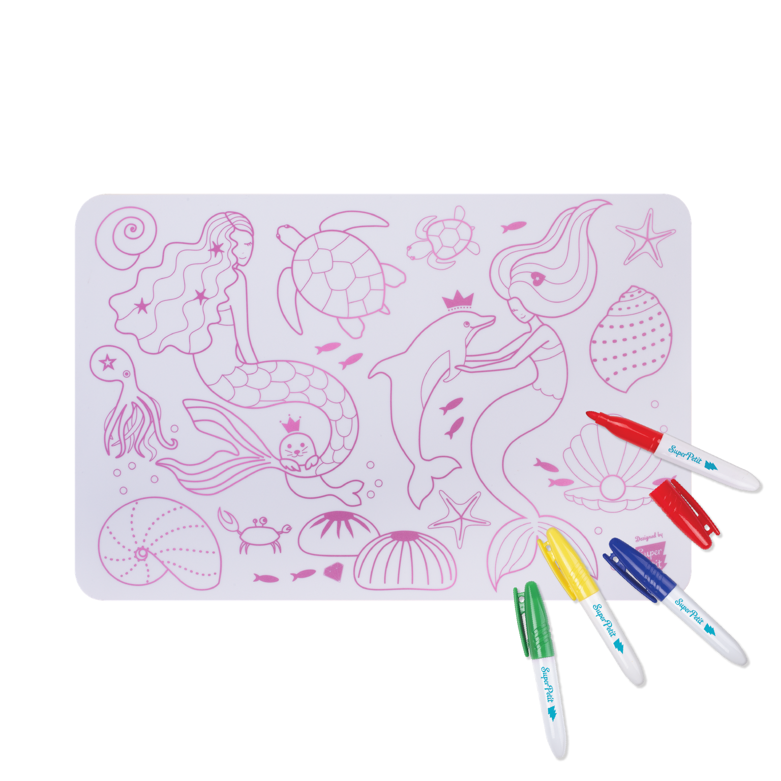 Super petit mini set Dino poney sirène silicone coloriage magique feutres lavable eau calme amusement accessoires jeux le béguin de Charlie enfants parents concepts store tours cadeaux anniversaire