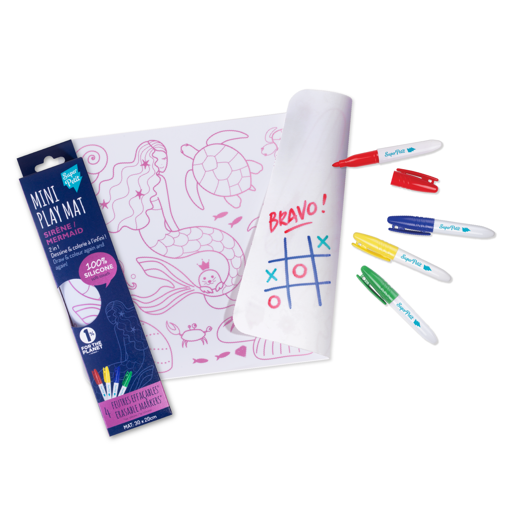 Super petit mini set Dino poney sirène silicone coloriage magique feutres lavable eau calme amusement accessoires jeux le béguin de Charlie enfants parents concepts store tours cadeaux anniversaire