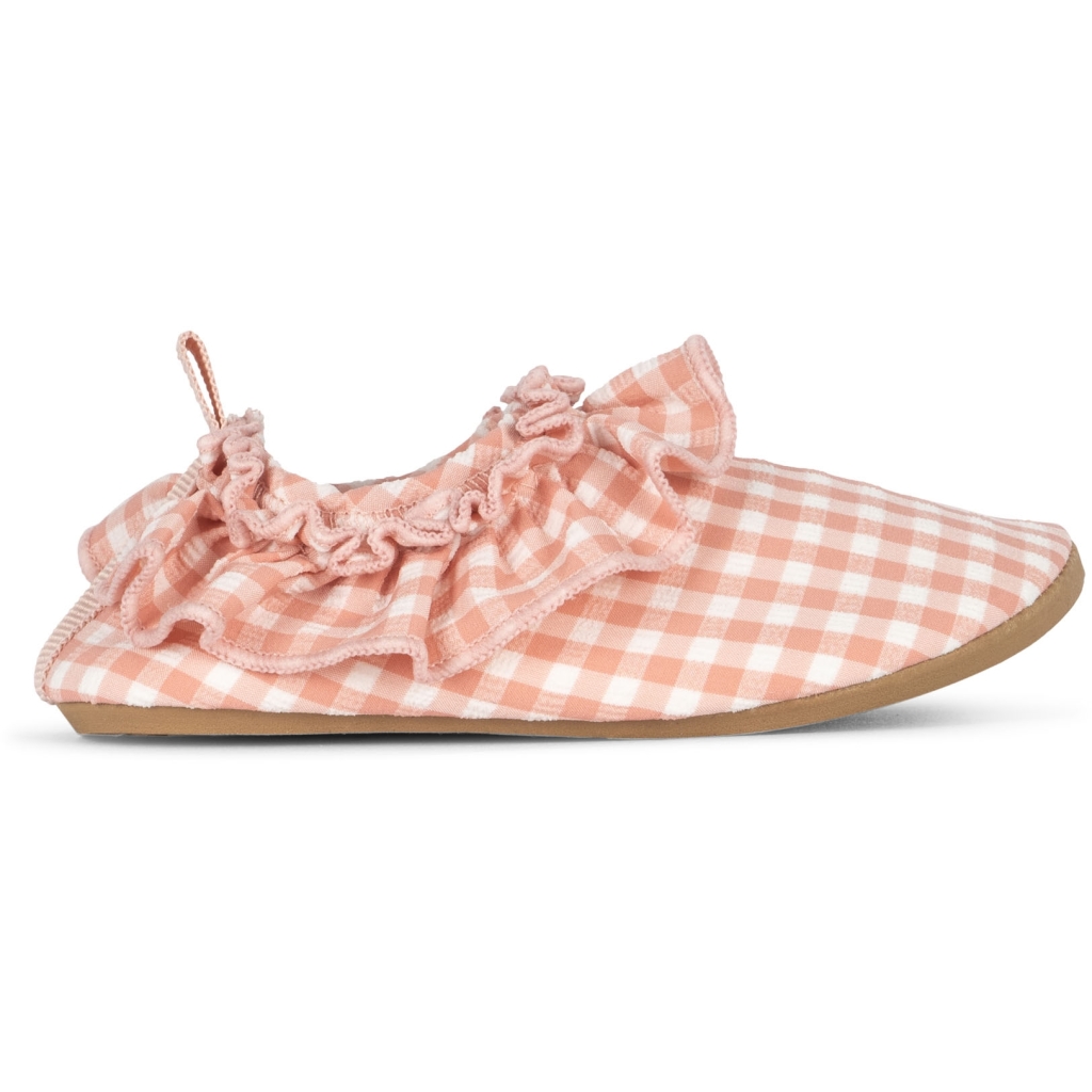 chaussons de nage eau vacances séjour valise été nager se baigner baignade piscine mer rivière rocher marcher glissade konges concept store enfant bebe Tours Indre et Loire le béguin de Charlie vichy rose