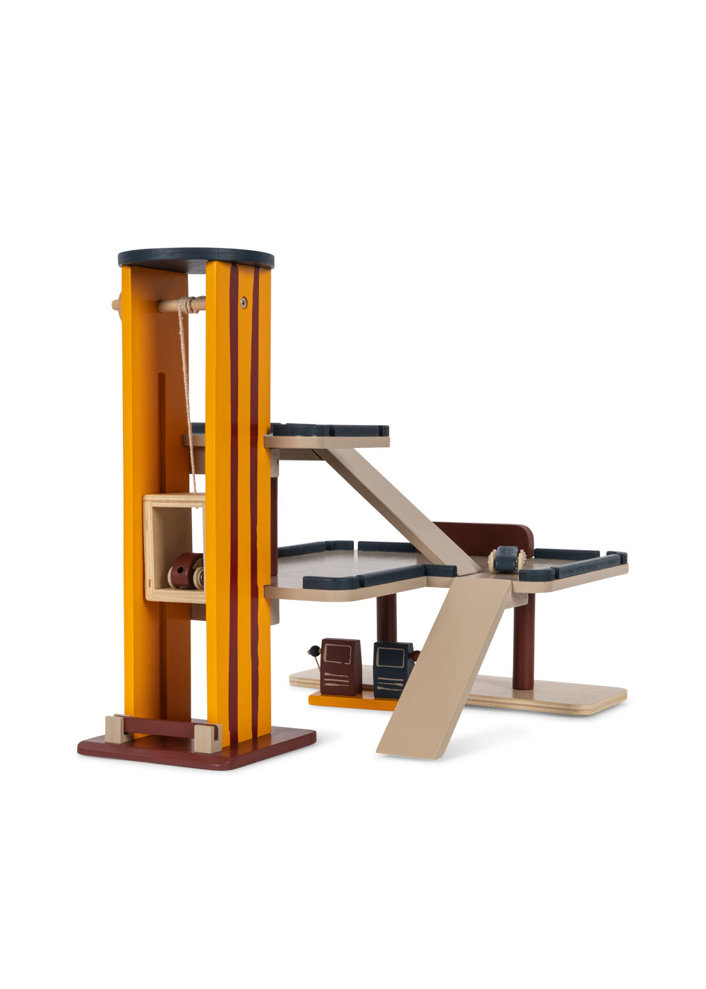 garage en bois pour enfant avec étages et accessoire, cadeau Noel bebe et enfant, konges, le béguin de Charlie, Tours