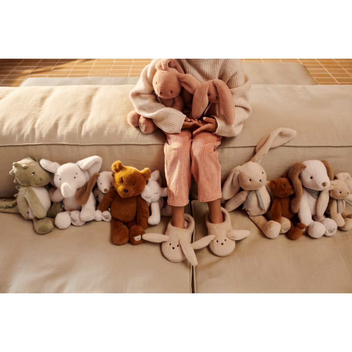 Grande et petite peluche ours lapin dinosaure éléphant chien douce à offrir en cadeau de naissance disponible chez le béguin de Charlie, Tours