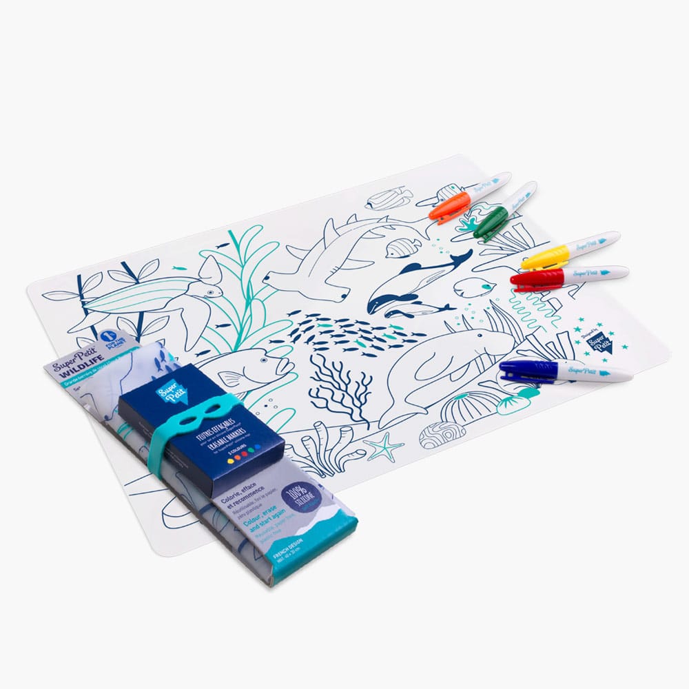 set de table à colorier à l'infini, en silicone il se lave et est réutilisable. Parfait pour emmener au restaurant pour les enfants, le béguin de Charlie, Tours