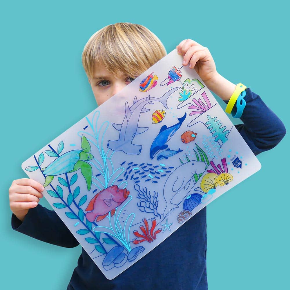 set de table à colorier à l'infini, en silicone il se lave et est réutilisable. Parfait pour emmener au restaurant pour les enfants, le béguin de Charlie, Tours