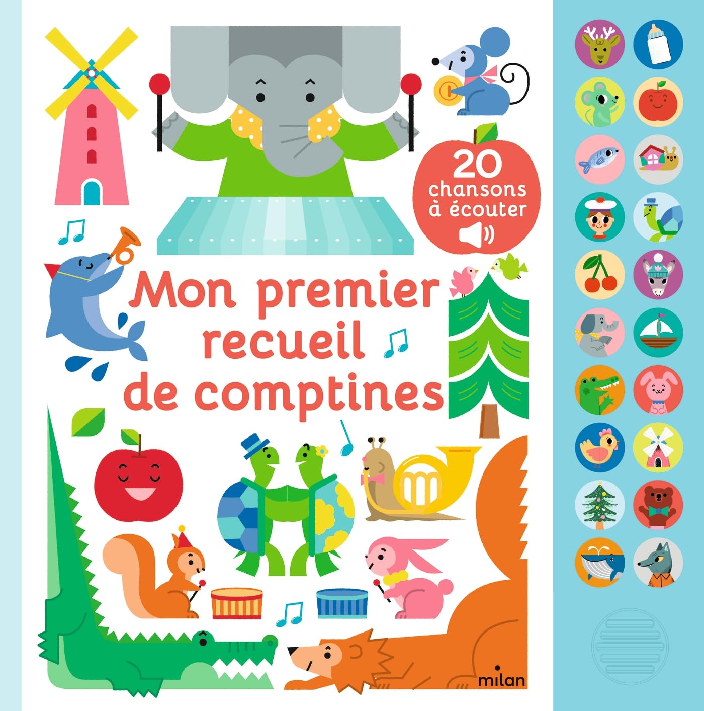 livre sonore de la marque Milan. Recueil de comptines sur le pour bébés et enfants. Le béguin de Charlie, Tours