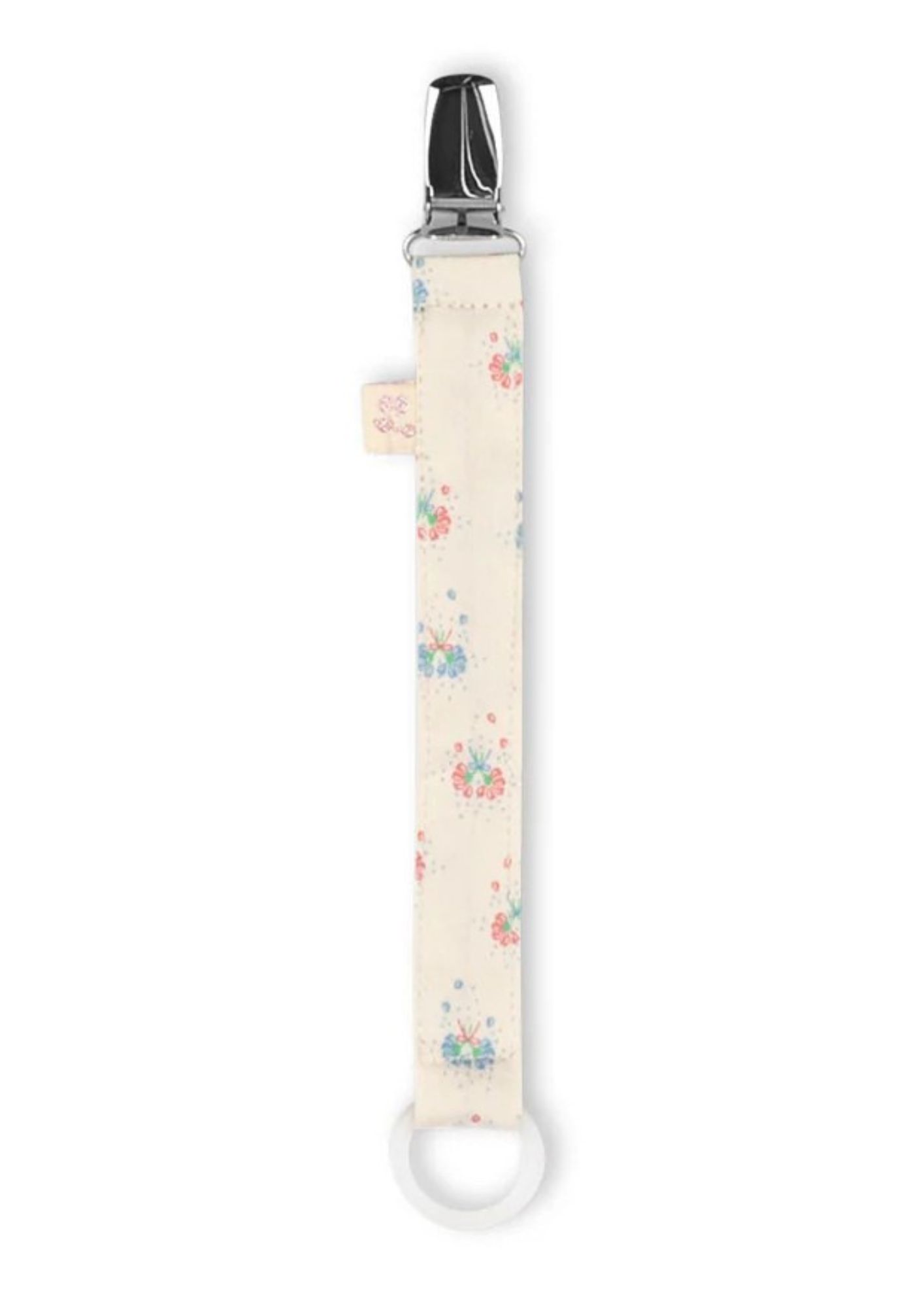 attache tétine pipa à fleurs en tissu pour bébés et enfants - idée cadeau de naissance - de la marque Konges Slojd disponible en ligne et en boutique chez Le béguin de Charlie à Tours