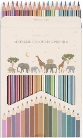crayons de couleurs effet métallique pour dessiner et colorier pour les enfants de la marque Konges Slojd chez le béguin de Charlie à Tours