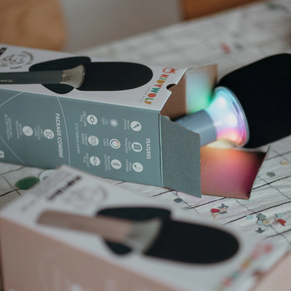 micro pour karaoké adapté aux enfants de la marque Kidywolf idée de cadeau de Noel pour la famille chez le béguin de Charlie à Tours