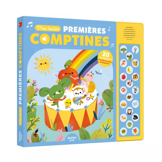 livre sonore avec des comptines pour bébés et enfants de la marque Auzou avec des boutons pour mettre les chansons chez le béguin de Charlie à Tours