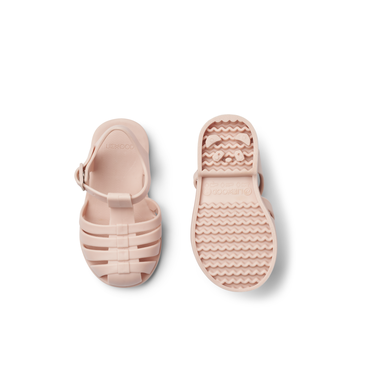 sandales de plage rose sorbet en silicone pour protéger les pieds des enfants à la mer ou à la piscine - marque Liewood - accessoire enfants été et vacances - en ligne ou en magasin chez Le béguin de Charlie à Tours