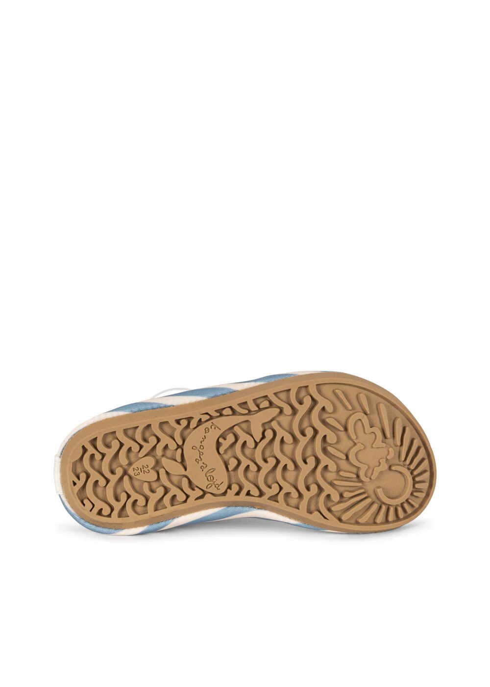 semelles des chaussons de nage à rayures bleu Sailor pourbébés et enfants - de Lamarque Konges Slojd - disponible en ligne et en boutique chez Le béguin de Charlie à Tours