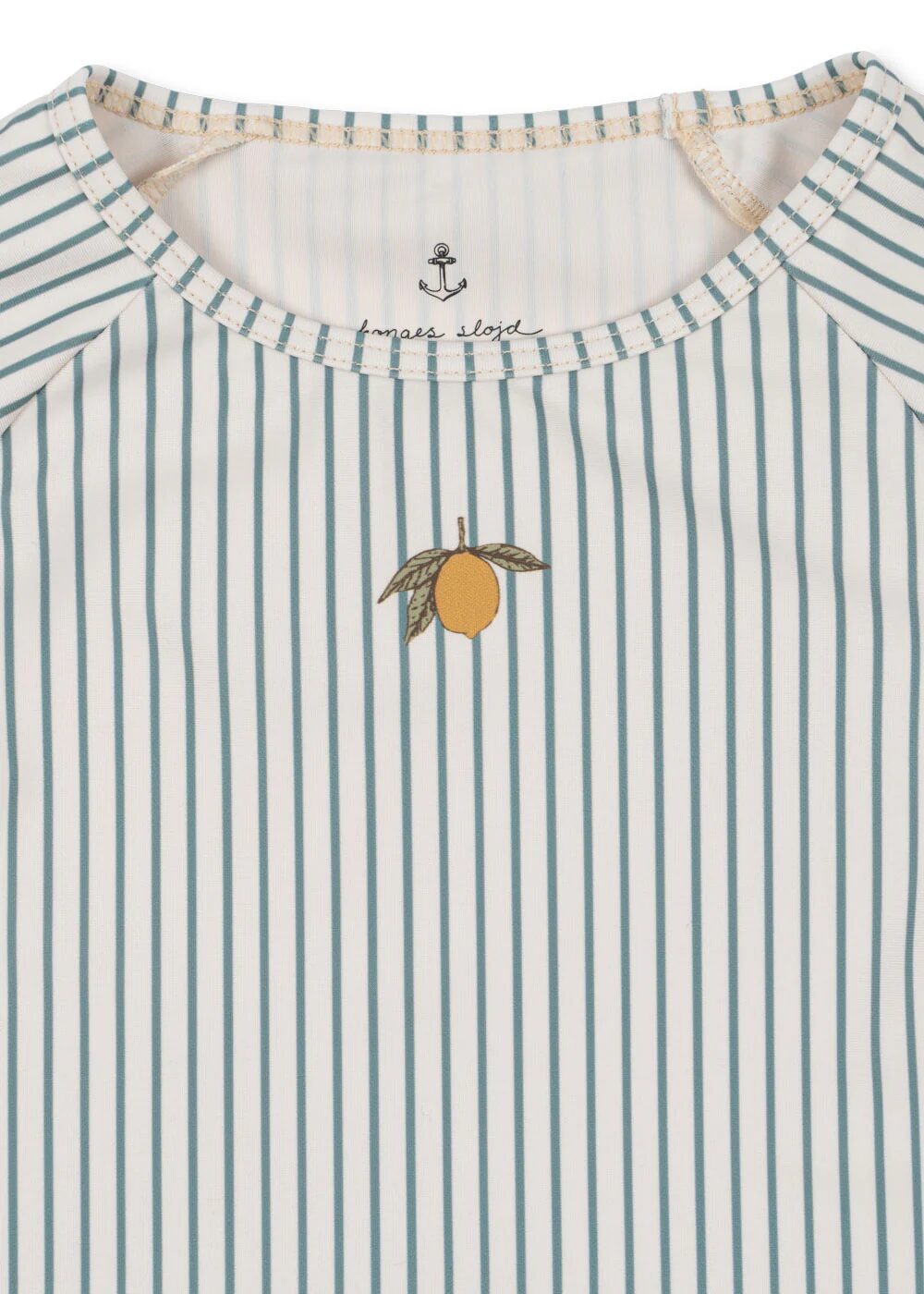 tee shirt à rayures avec citron - tee shirt anti uv pour la protection du soleil des bébés et des enfants - accessoire de natation de la marque Konges Slojd - disponible en ligne et en boutique chez Le béguin de Charlie à Tours
