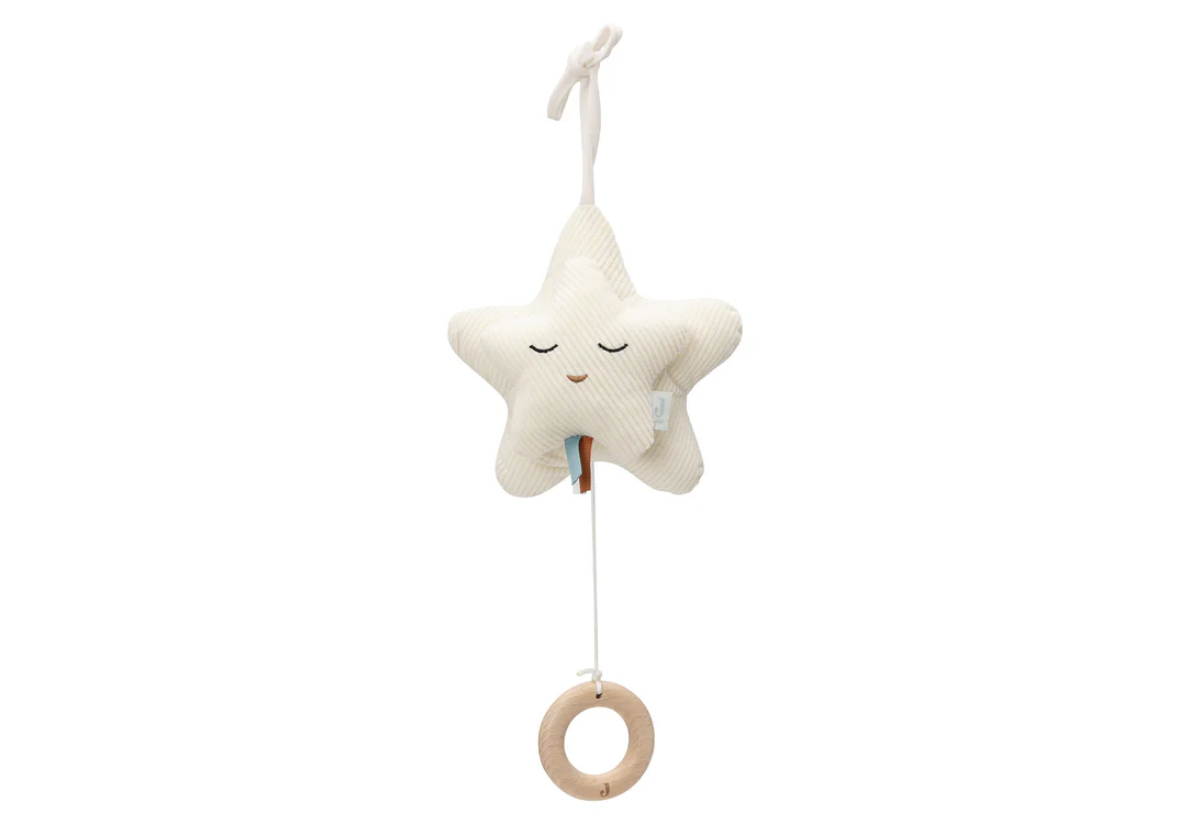 peluche musicale en forme d'étoile blanche pour bébés et enfants - idée de cadeau de naissance de la marque Jollein - disponible en ligne et en boutique chez Le béguin de Charlie à Tours