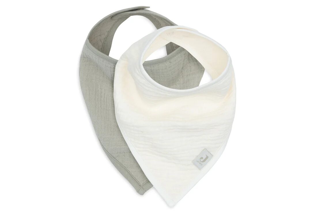bavoirs bandana lot de deux - couleur olive green et oatmeal - de la marque Jollein - cadeau de naissance pour bébés et enfants - disponible en ligne et en boutique chez Le béguin de Charlie à Tours