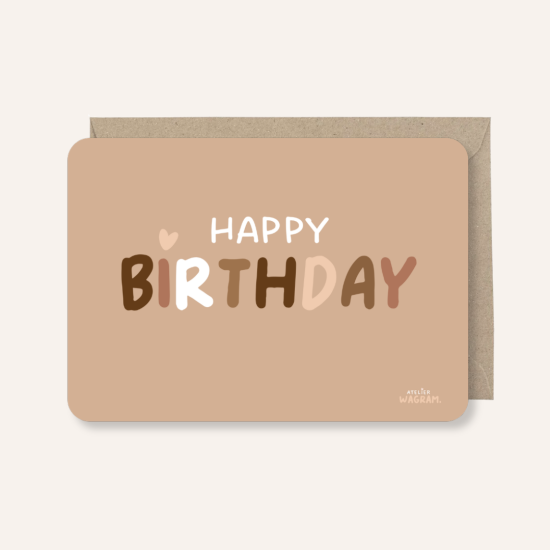 carte postale happy birthday pour offrir à un anniversaire - de la marque Atelier Wagram - disponible en ligne et en boutique chez Le béguin de Charlie à Tours