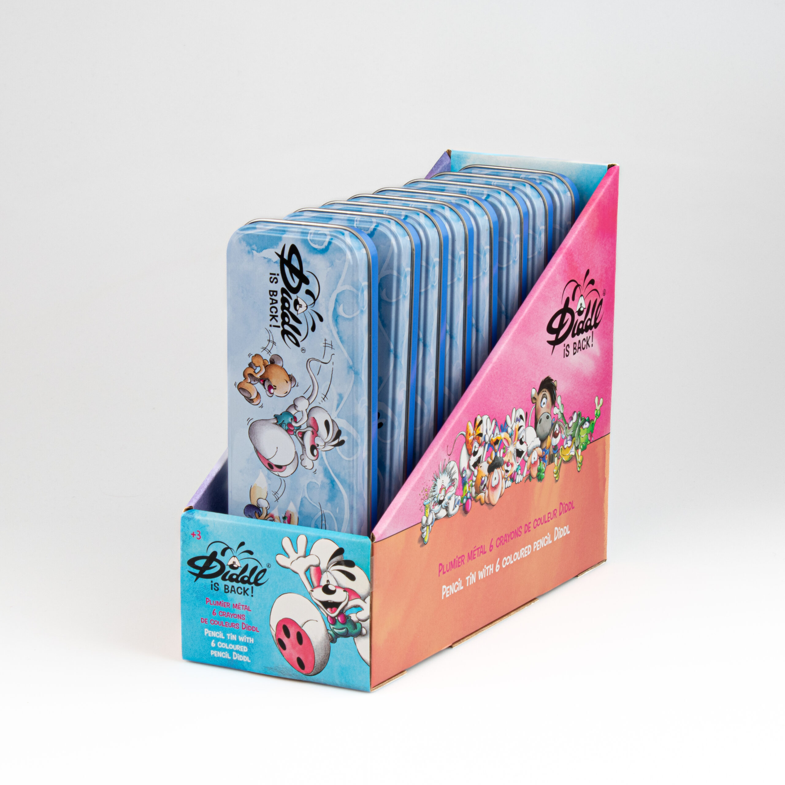 boite crayons de couleurs métal avec des crayons de couleurs pour enfants et adultes - de la marque Diddl - disponible en ligne et en boutique chez Le béguin de Charlie à Tours