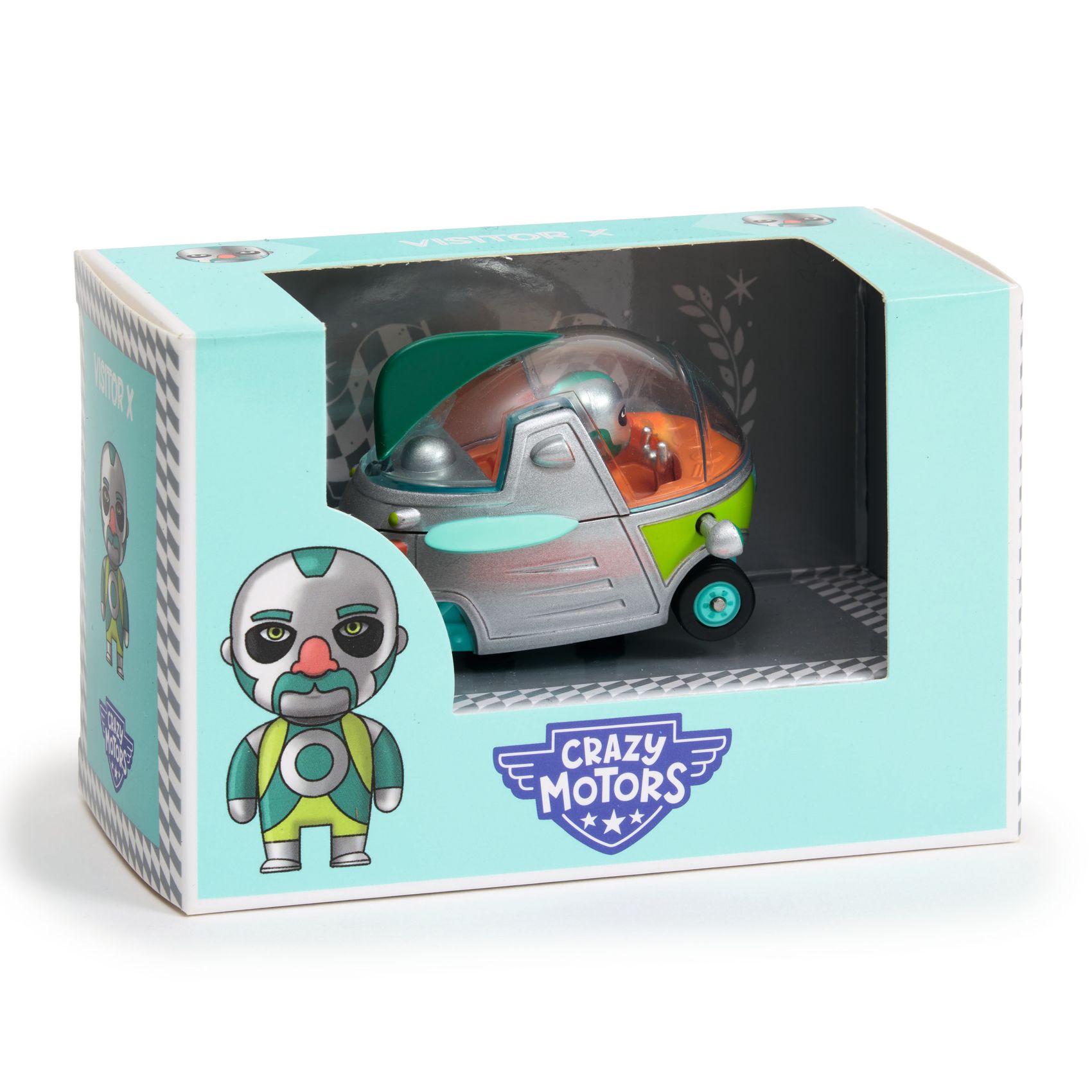 Visitor X - voitures de la collection Crazy Motors de la marque Djeco - jouets et collection pour bébés et enfants - disponible en ligne et en boutique chez Le béguin de Charlie à Tours