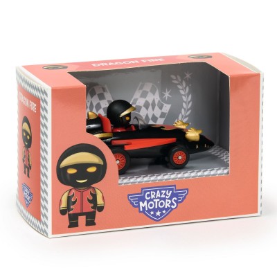 Dragon fire - voiture de la collection Crazy Motors de la marque Djeco - jouets et collection pour bébés et enfants - disponible en ligne et en boutique chez Le béguin de Charlie à Tours
