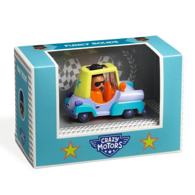 Funky bolide - voitures de la collection Crazy Motors de la marque Djeco - jouets et collection pour bébés et enfants - disponible en ligne et en boutique chez Le béguin de Charlie à Tours
