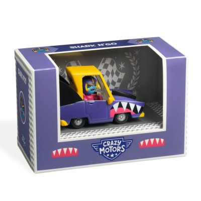 Shark N'go - voitures de la collection Crazy Motors de la marque Djeco - jouets et collection pour bébés et enfants - disponible en ligne et en boutique chez Le béguin de Charlie à Tours