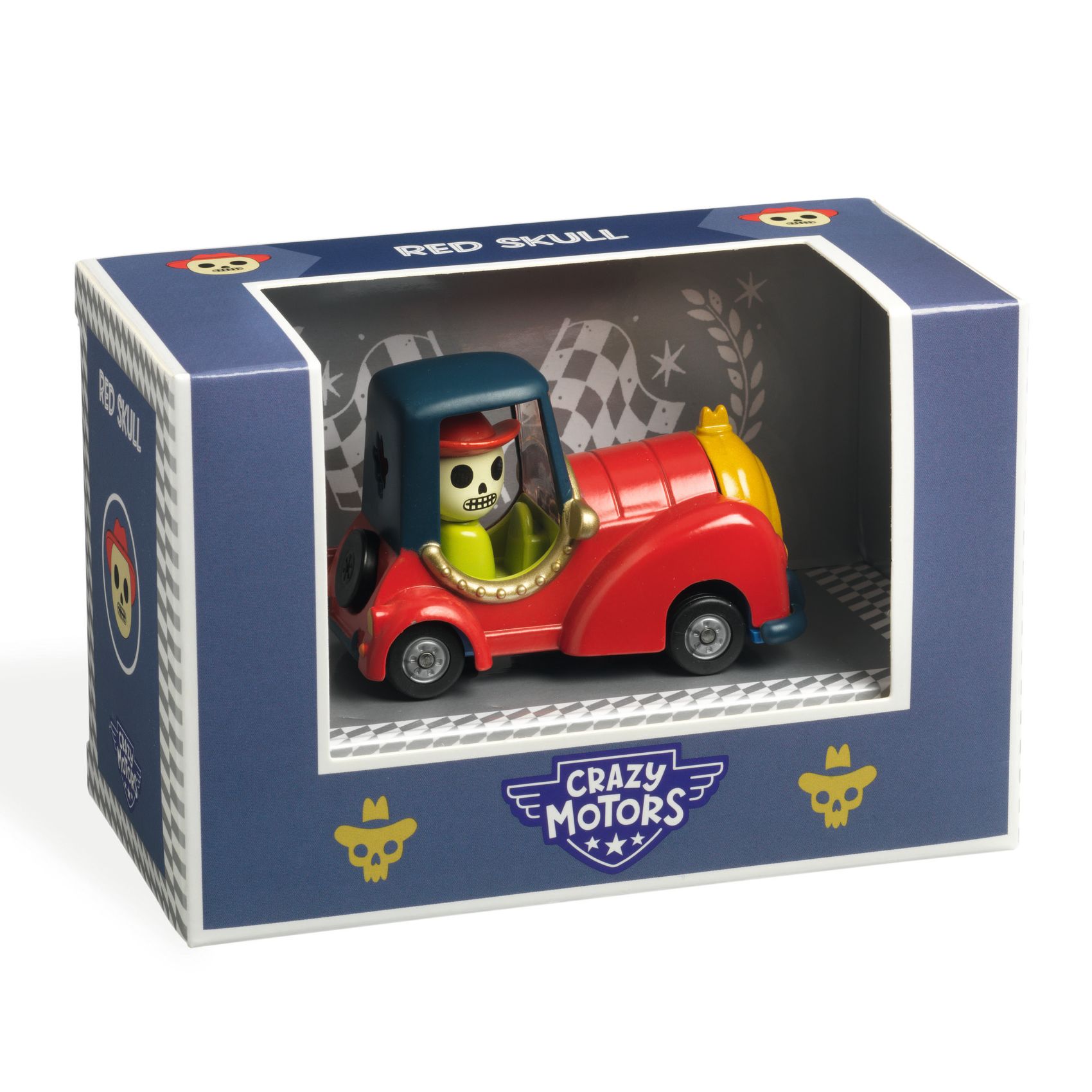 Red skull - voitures de la collection Crazy Motors de la marque Djeco - jouets et collection pour bébés et enfants - disponible en ligne et en boutique chez Le béguin de Charlie à Tours