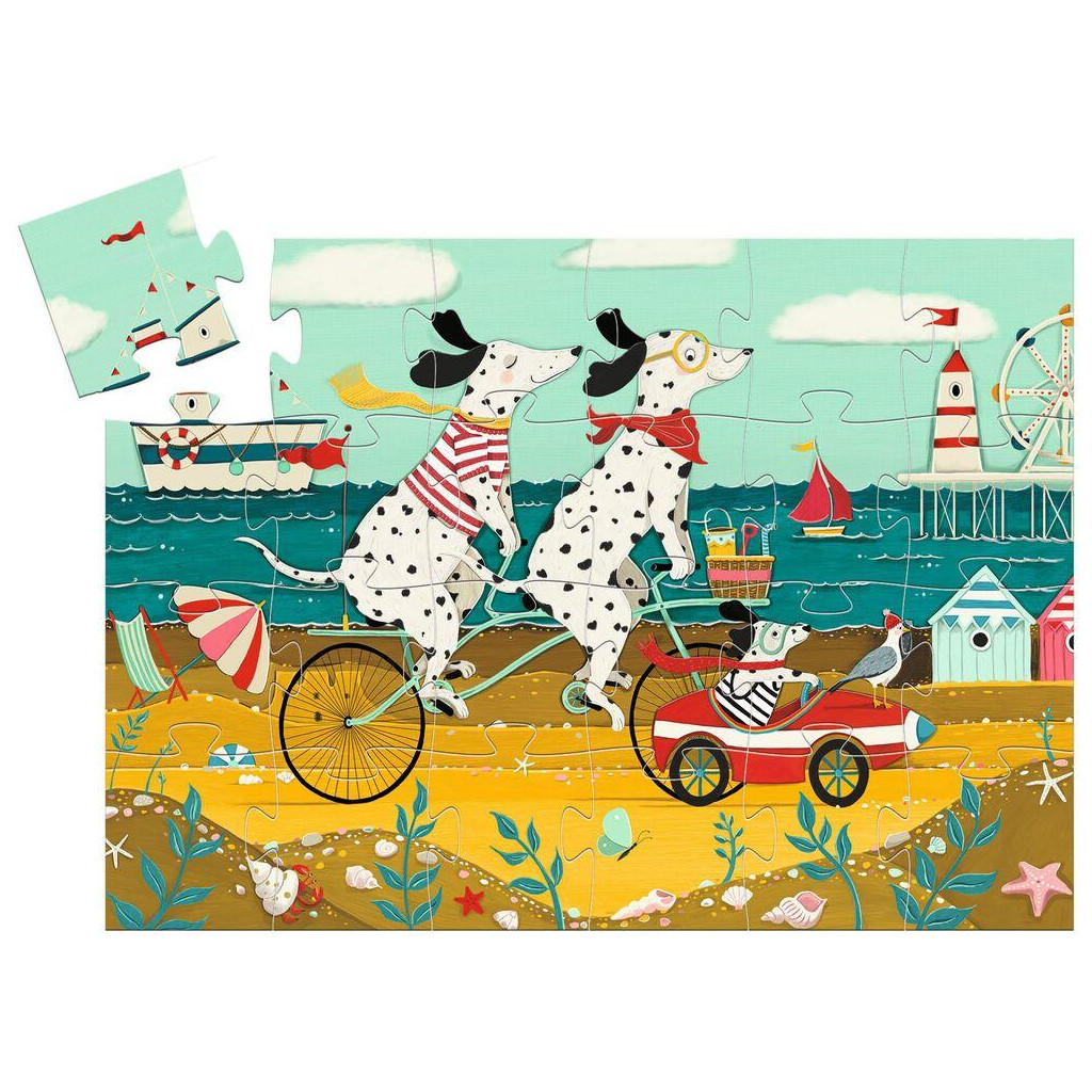 puzzle silhouette dalmatien - Ollie le dalmatien - jouet enfants de la marque Djeco - disponible en ligne et en boutique chez Le béguin de Charlie à Tours