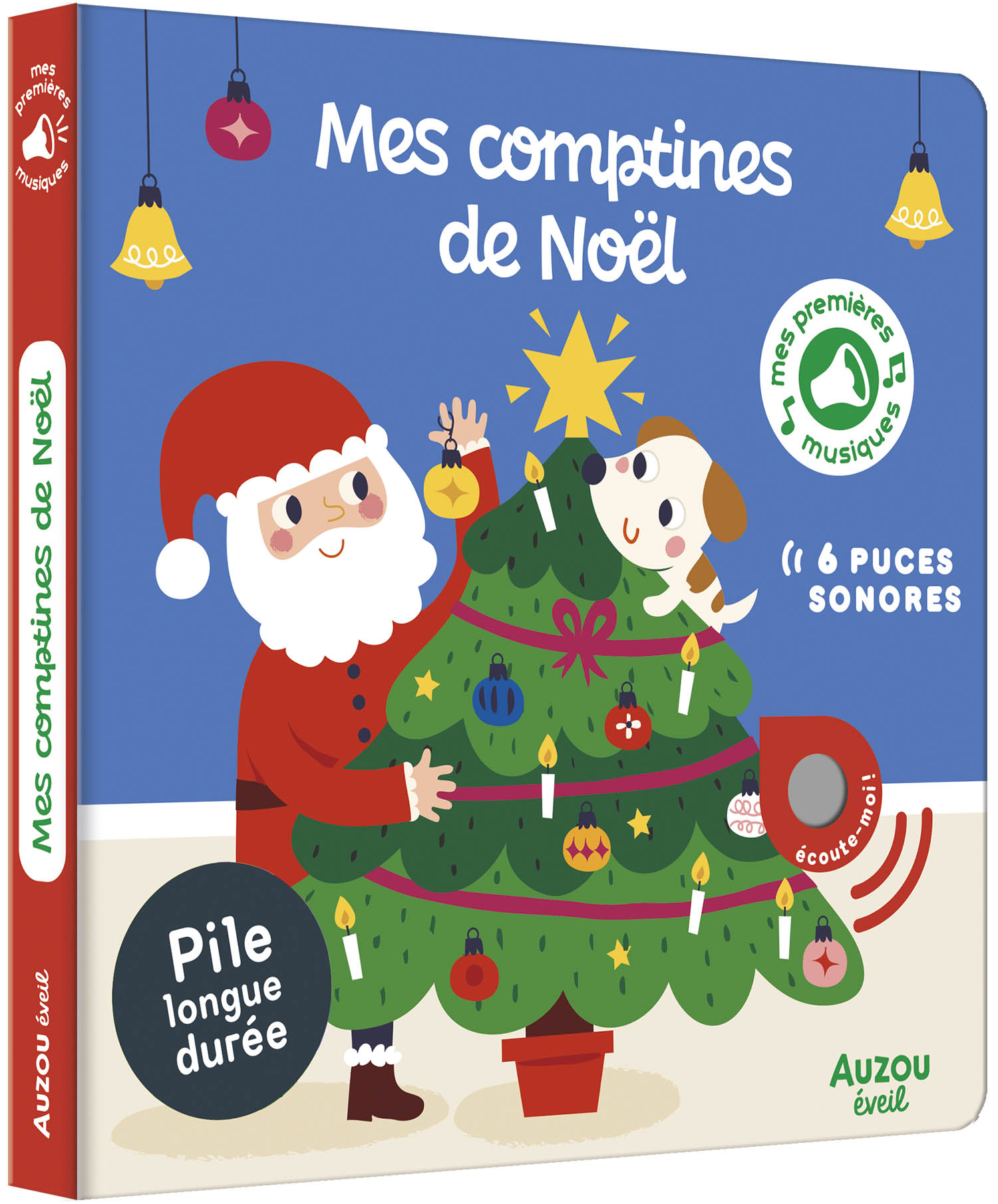 livre musical / sonore "mes premiers sonores comptines de Noël" sur le thème de Noël - livre sonore avec chansons sur Noël bébés et enfants - de la marque Auzou - disponible en ligne et en boutique chez Le béguin de Charlie à Tours