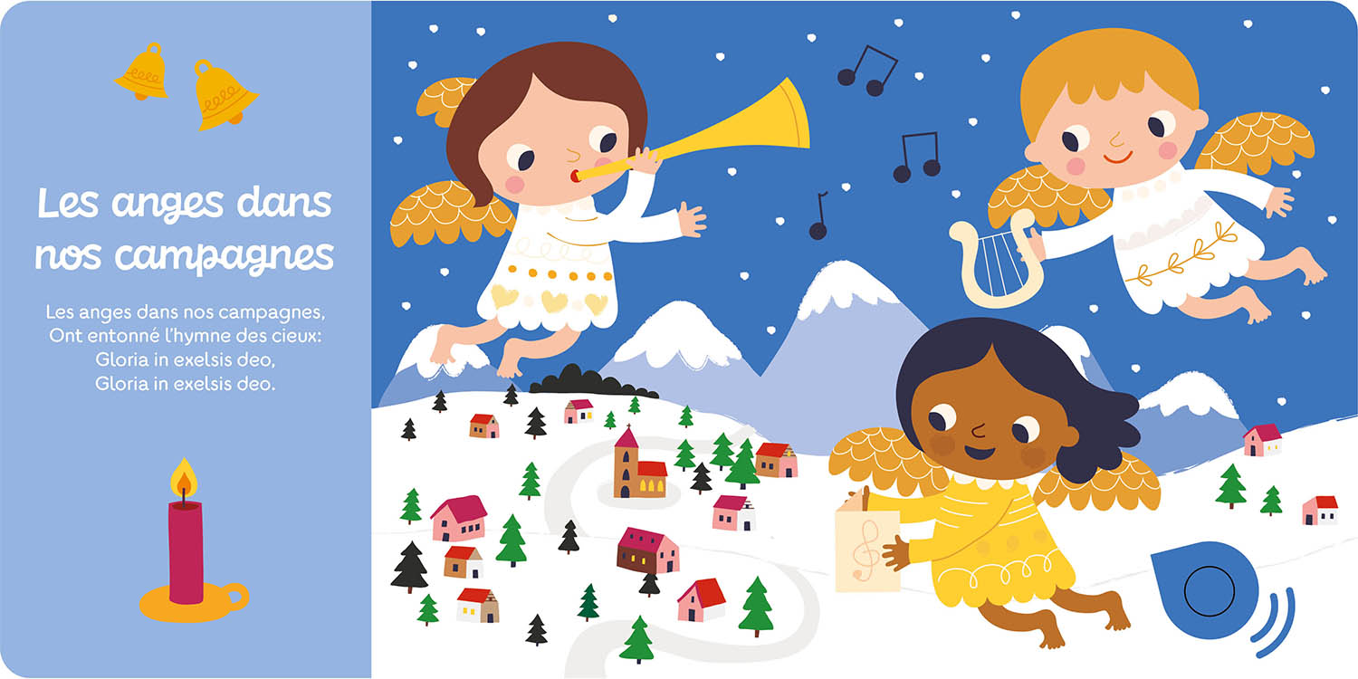 livre comptines de Noel "mes premiers sonores Noël" sur le thème de Noël - livre sonore avec chansons sur Noël bébés et enfants - de la marque Auzou - disponible en ligne et en boutique chez Le béguin de Charlie à Tours