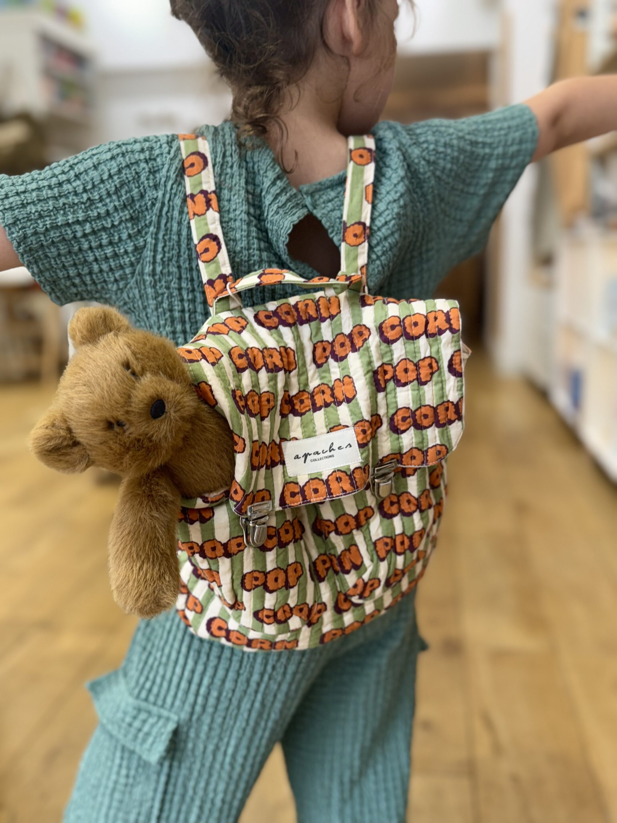 sac à dos Suji pop corn pour enfant de la marque Apaches
