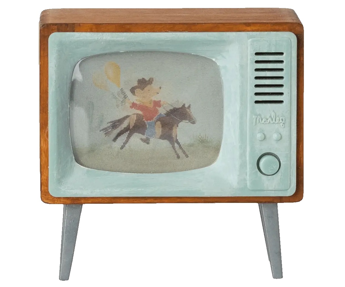 television pour souris sur pieds, mobilier pour figurines de la marque Maileg chez Le béguin de Charlie